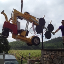 Intervention de la mini-grue